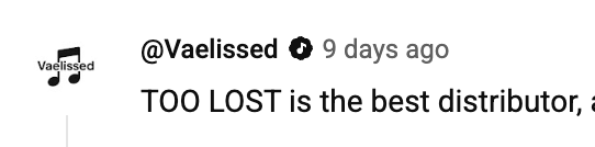 Wiadomość od artysty Too Lost