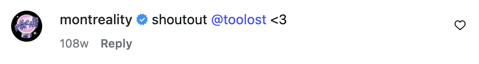 Wiadomość od artysty Too Lost